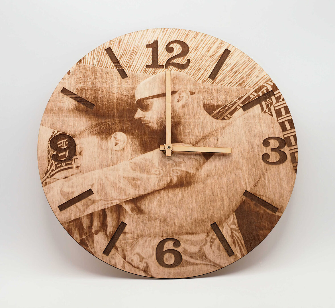 Orologio rotondo personalizzato in legno diametro 29 cm circa