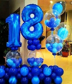 Palloni compleanno 18° blu
